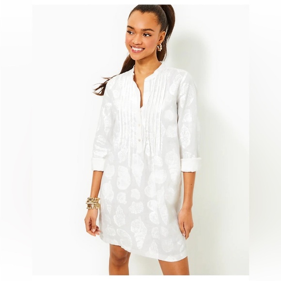 Lilly Pulitzer Dresses & Skirts - NWT Lilly Pulitzer Rhoda Long Sleeve Tunic Popover in Resort White